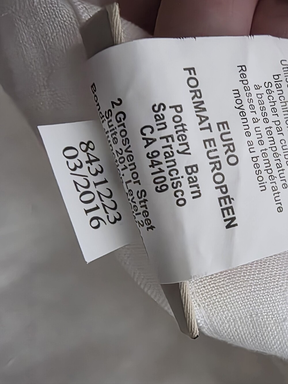 Pottery Barn White Linen Ruffled Sham, Shabby Chic - Picture 6 of 9